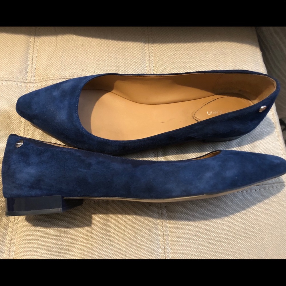 Calvin Klein blue suede shoes